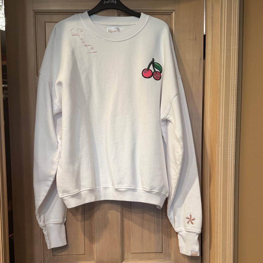 Signature White Cherry Embroidered Women's Sweatshirt